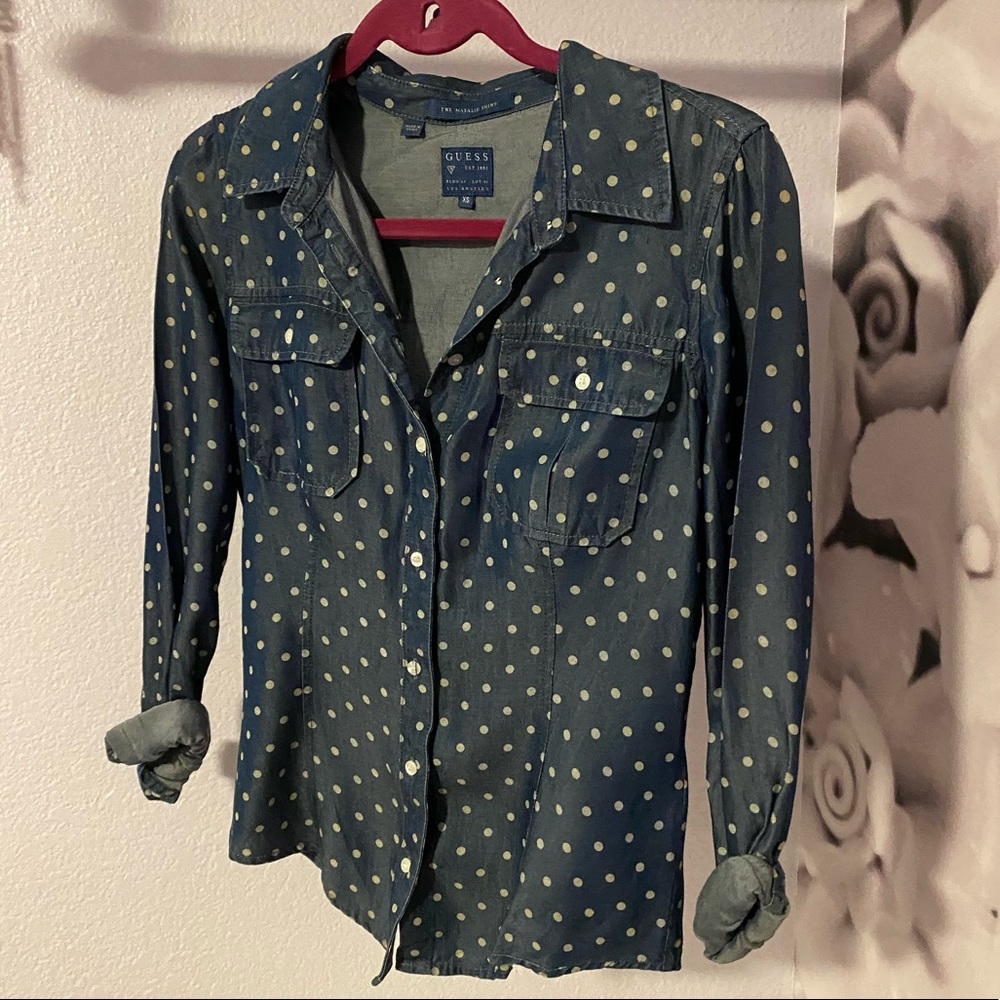 Poka dot Guess shirt